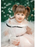 Cold Shoulder Light Pink Tulle Flower Girl Dress